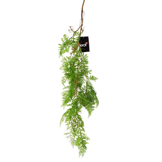 100cm Artificial Hanging Maidenhair Fern Plant Dark Green by Leaf