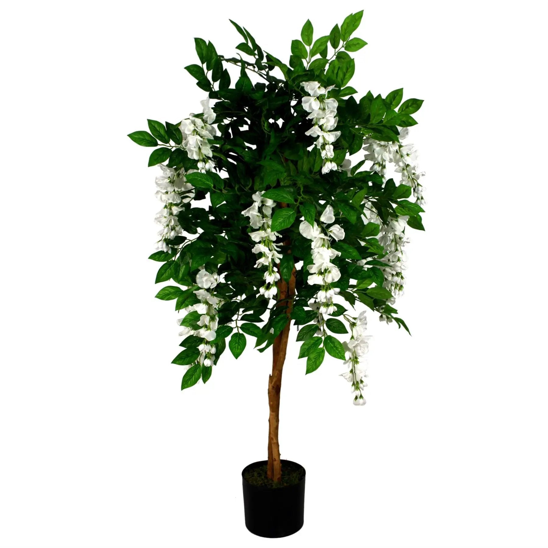 130cm Luxury Artificial Wisteria Tree White Flowers Premium Range by Leaf