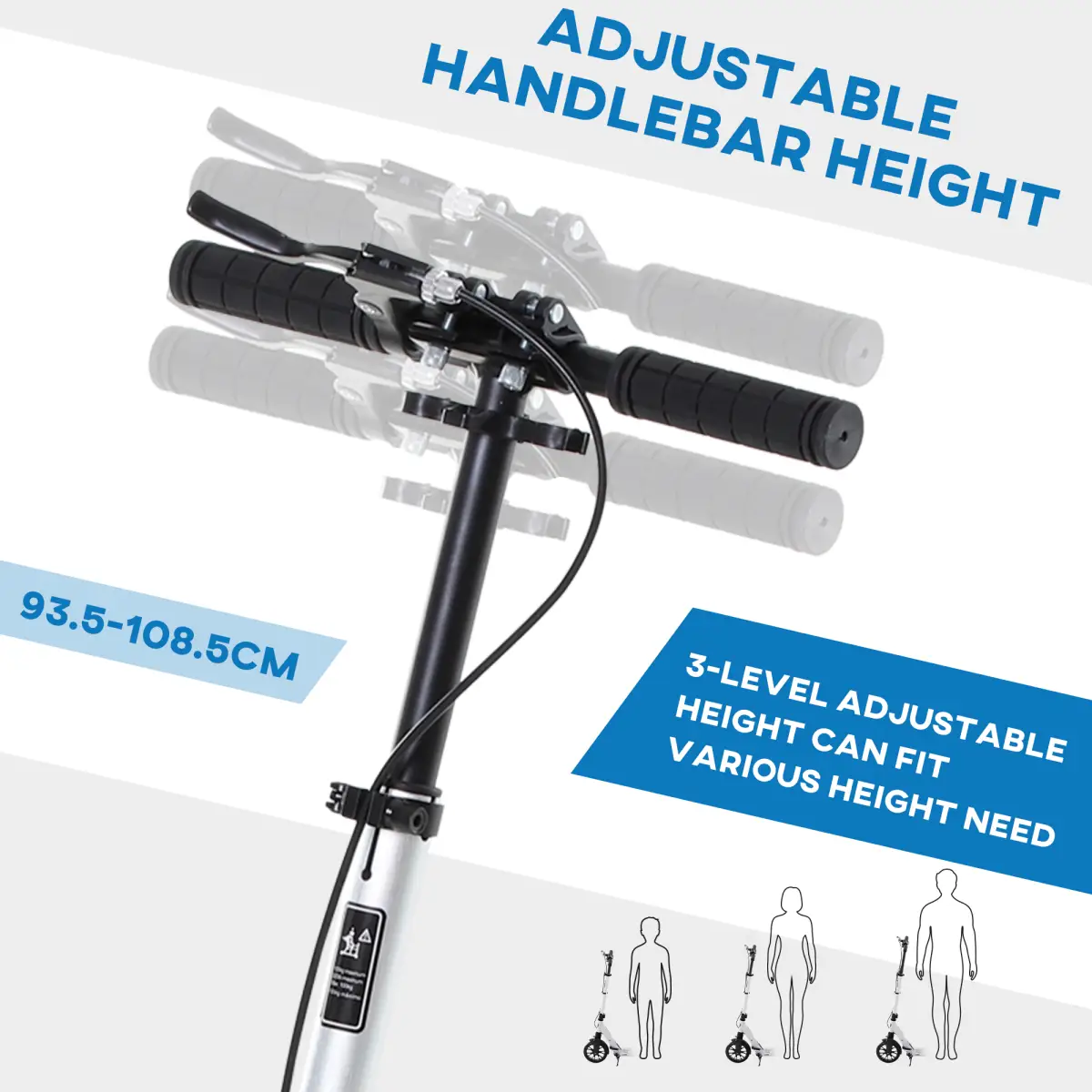 HOMCOM Adult Teens Kick Scooter Fold Adjust 14+ w/ Rear Wheel&Hand Brake by HOMCOM