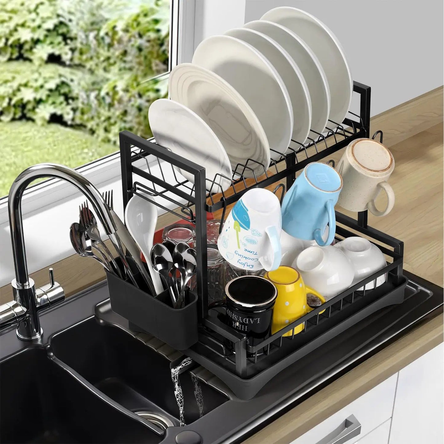 VINSANI 2 TIER DISH DRAINER BLACK 1010429 by N/A