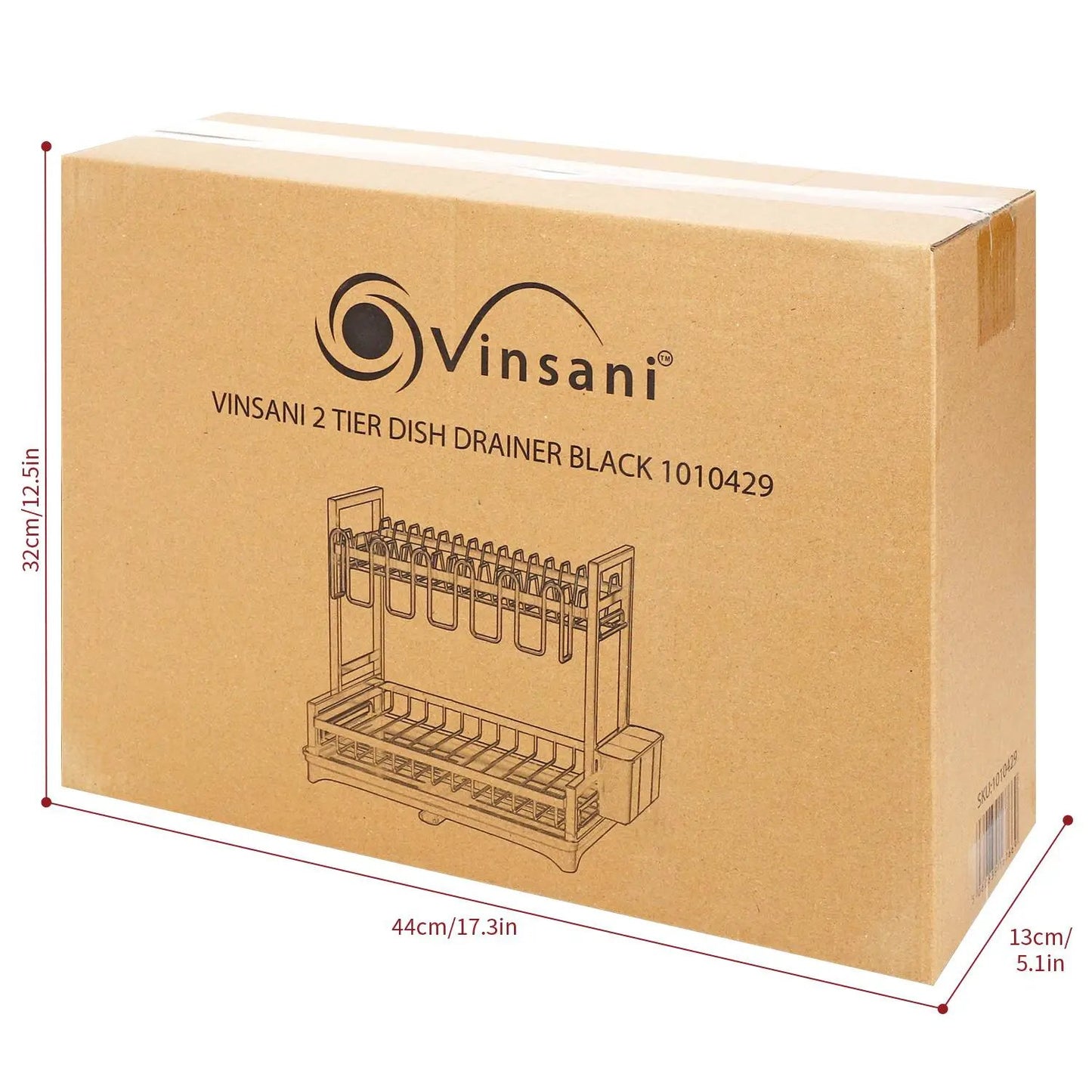 VINSANI 2 TIER DISH DRAINER BLACK 1010429 by N/A