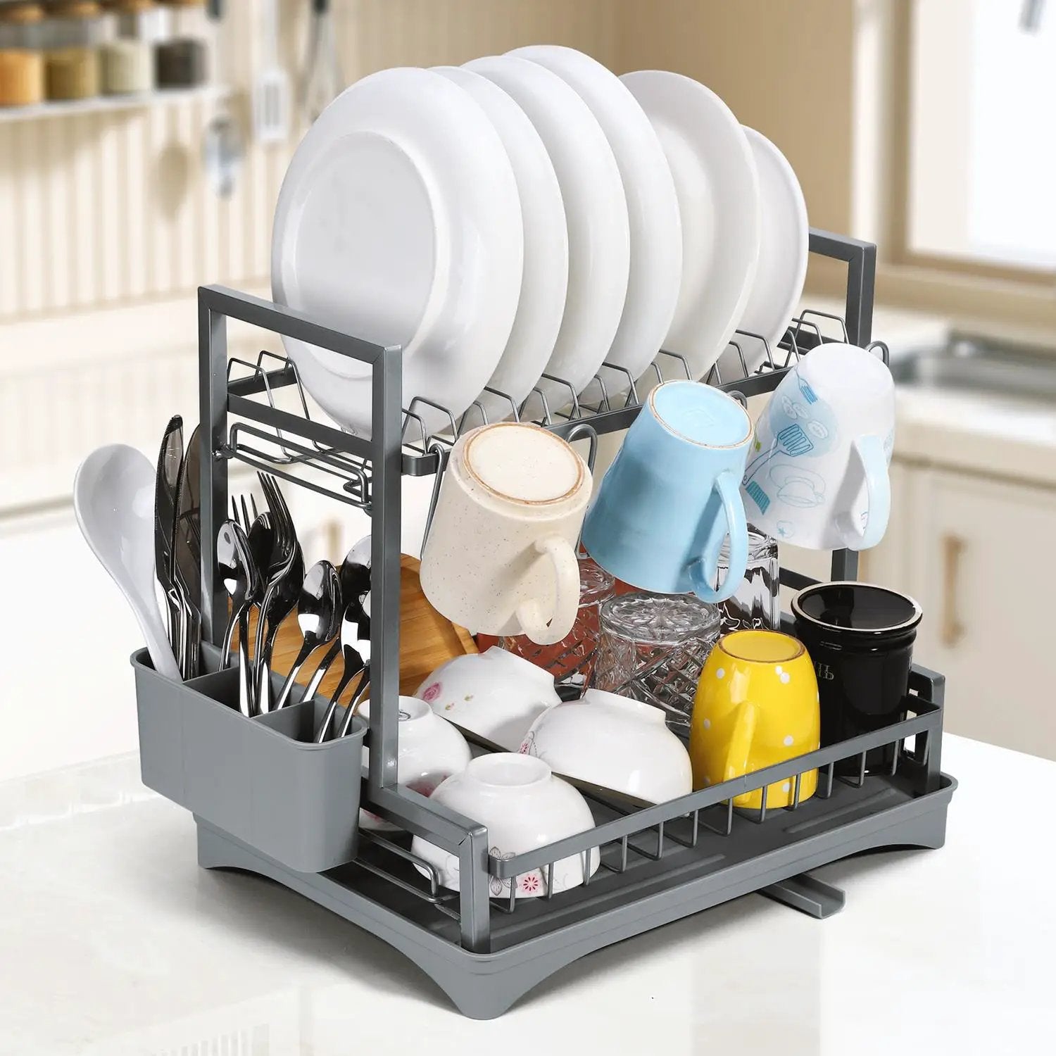VINSANI 2 TIER DISH DRAINER GREY 1010430 by N/A