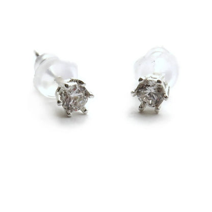Sterling Silver Diamante Stud Earrings by Aye Do Gifts