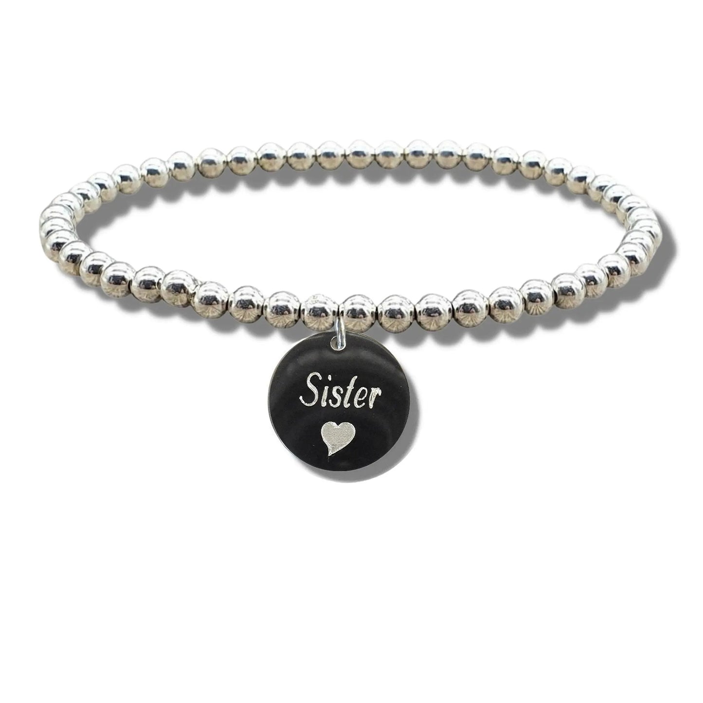 Sister Disc Bracelet & Heart Symbol by Aye Do Gifts