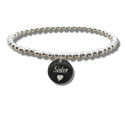 Sister Disc Bracelet & Heart Symbol by Aye Do Gifts