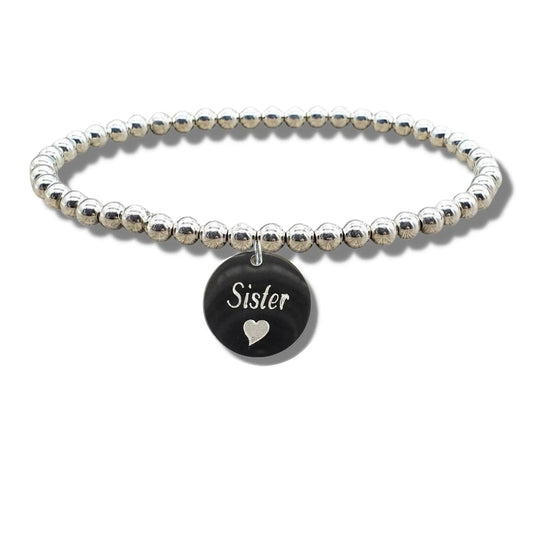 Sister Disc Bracelet & Heart Symbol by Aye Do Gifts