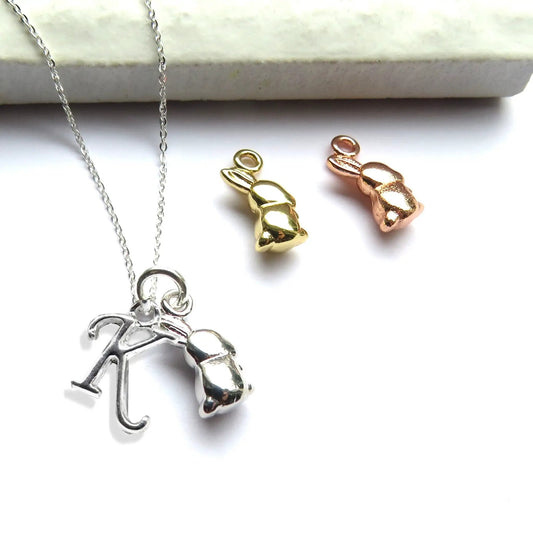 Personalised Initial Bunny Rabbit Charm Necklace by Aye Do Gifts