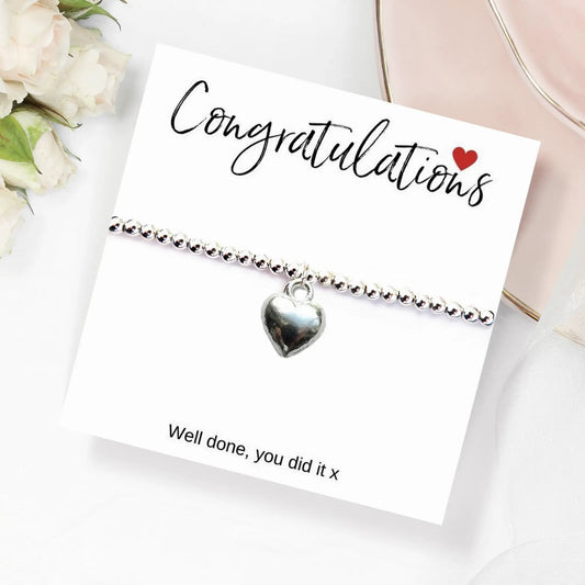 Congratulations Heart Charm Bracelet & Card by Aye Do Gifts