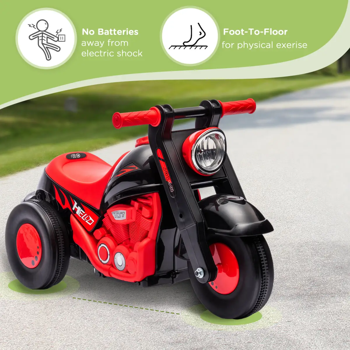 AIYAPLAY Ride On Car Foot To Floor Kids Car w/ Music, Bubble by AIYAPLAY