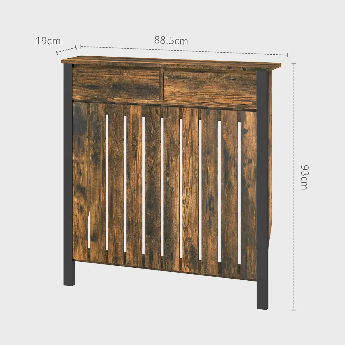 HOMCOM Small Radiator Cover with Drawer and Vertical Slats 88.5 x 19 x 93cm by HOMCOM