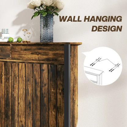 HOMCOM Small Radiator Cover with Drawer and Vertical Slats 88.5 x 19 x 93cm by HOMCOM