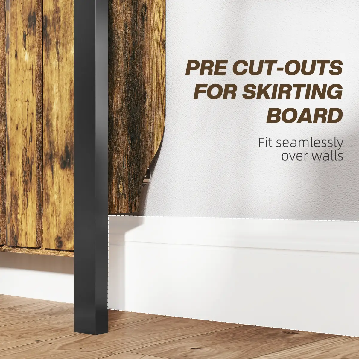 HOMCOM Small Radiator Cover with Drawer and Vertical Slats 88.5 x 19 x 93cm by HOMCOM