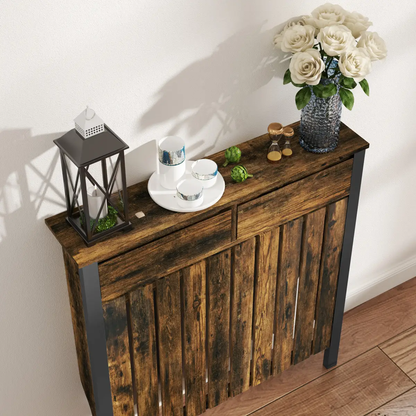 HOMCOM Small Radiator Cover with Drawer and Vertical Slats 88.5 x 19 x 93cm by HOMCOM