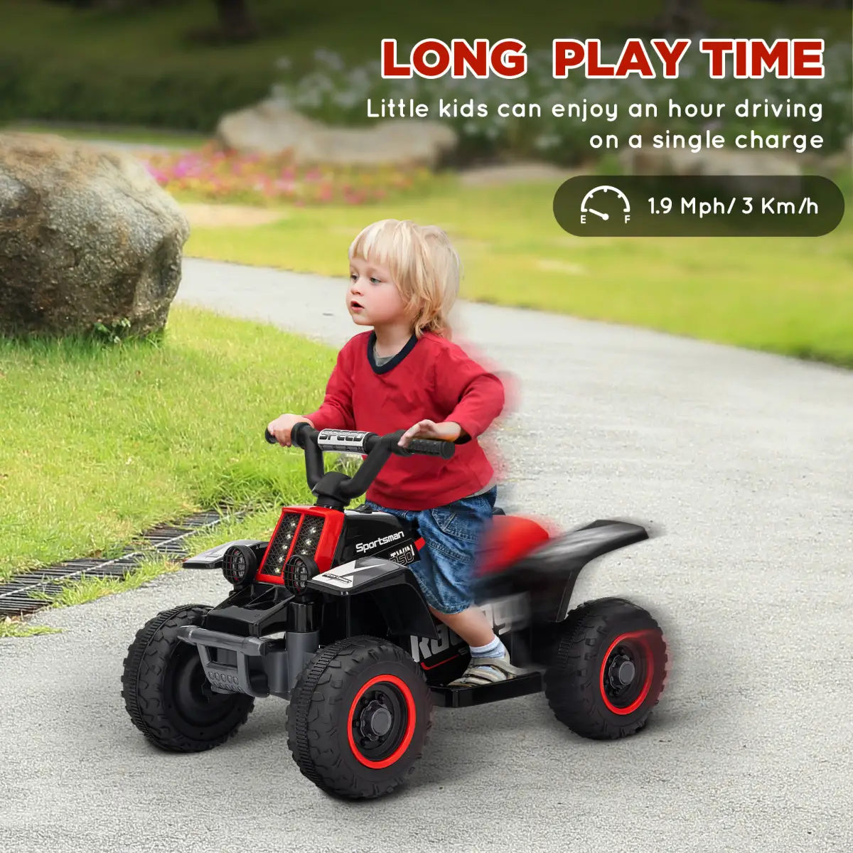AIYAPLAY 6V Electric Quad Bike for Kids w/ Forward Backward by AIYAPLAY