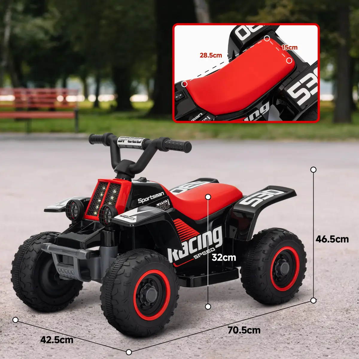 AIYAPLAY 6V Electric Quad Bike for Kids w/ Forward Backward by AIYAPLAY
