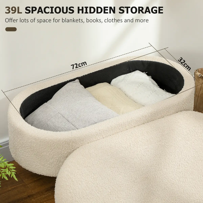 HOMCOM Ottoman Storage Bench for Hallway, Living Room by HOMCOM