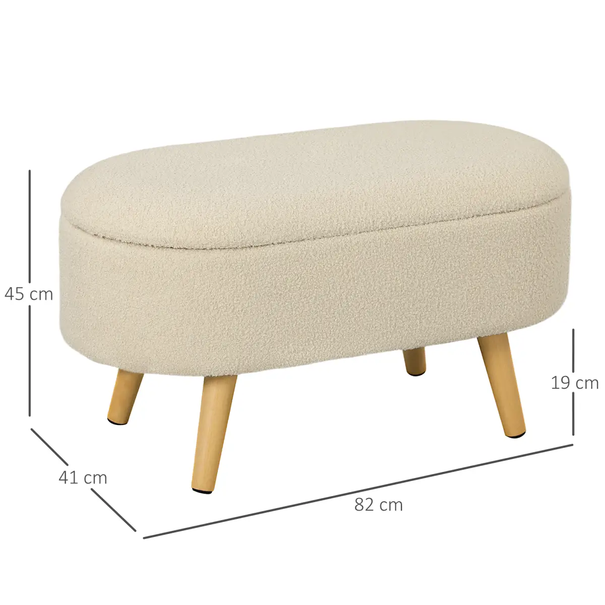 HOMCOM Ottoman Storage Bench for Hallway, Living Room by HOMCOM