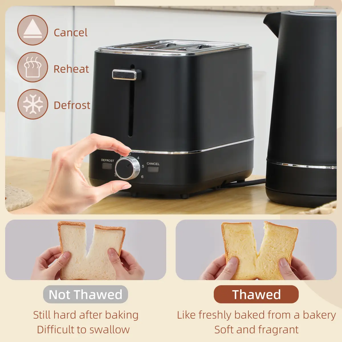 HOMCOM 1.7L 3000W Fast Boil Electric Kettle and 2 Slice Toaster Set by HOMCOM