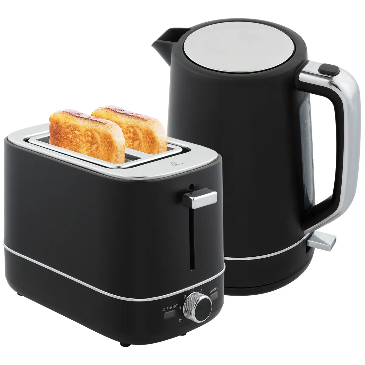 HOMCOM 1.7L 3000W Fast Boil Electric Kettle and 2 Slice Toaster Set by HOMCOM