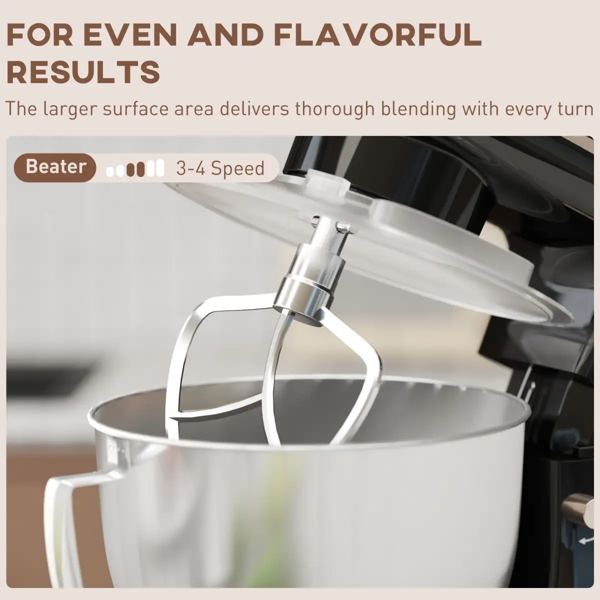 HOMCOM Electric Stand Mixer, 4.5L Food Mixer with Dough Hook, Whisk by HOMCOM