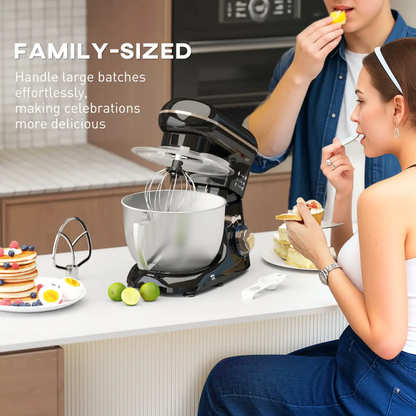 HOMCOM Electric Stand Mixer, 4.5L Food Mixer with Dough Hook, Whisk by HOMCOM