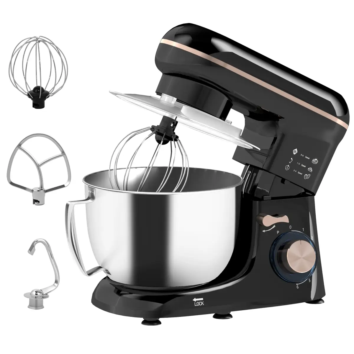 HOMCOM Electric Stand Mixer, 4.5L Food Mixer with Dough Hook, Whisk by HOMCOM