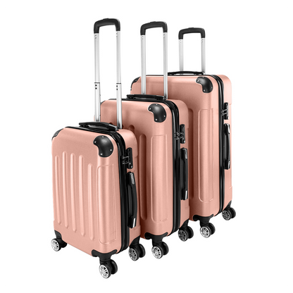 3 Pcs Suitcase Lightweight ABS Carry-on Hand Luggage 4 Spinner Wheels Trolley Case by N/A