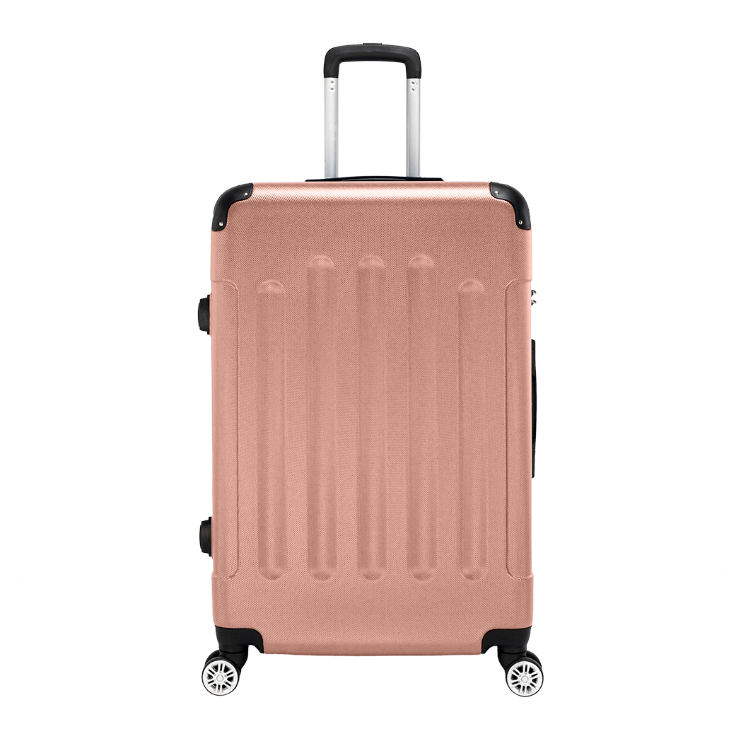 3 Pcs Suitcase Lightweight ABS Carry-on Hand Luggage 4 Spinner Wheels Trolley Case by N/A