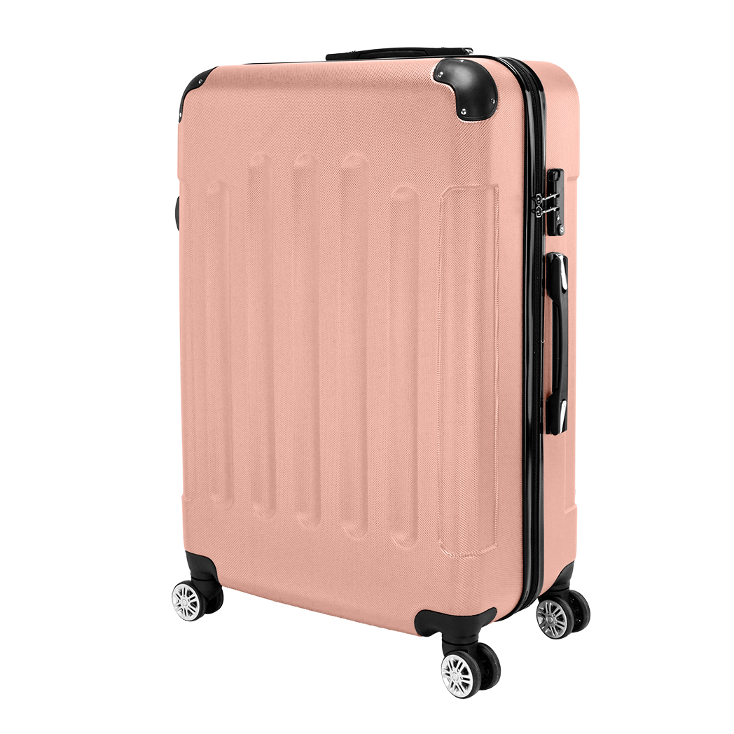 3 Pcs Suitcase Lightweight ABS Carry-on Hand Luggage 4 Spinner Wheels Trolley Case by N/A