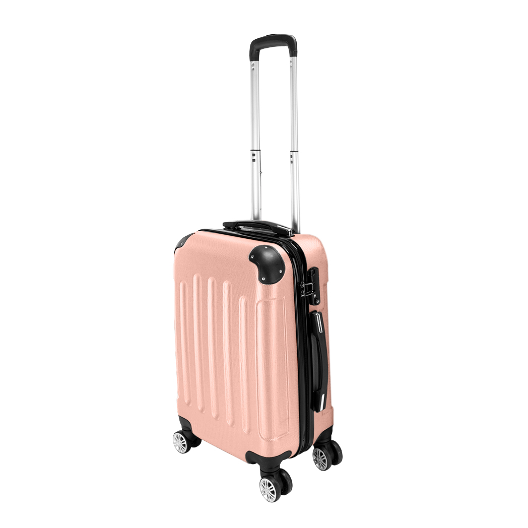 3 Pcs Suitcase Lightweight ABS Carry-on Hand Luggage 4 Spinner Wheels Trolley Case by N/A