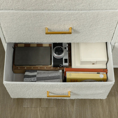 Stylish Cream White Storage Unit with Nine Drawers and Durable Steel Frame by HOMCOM
