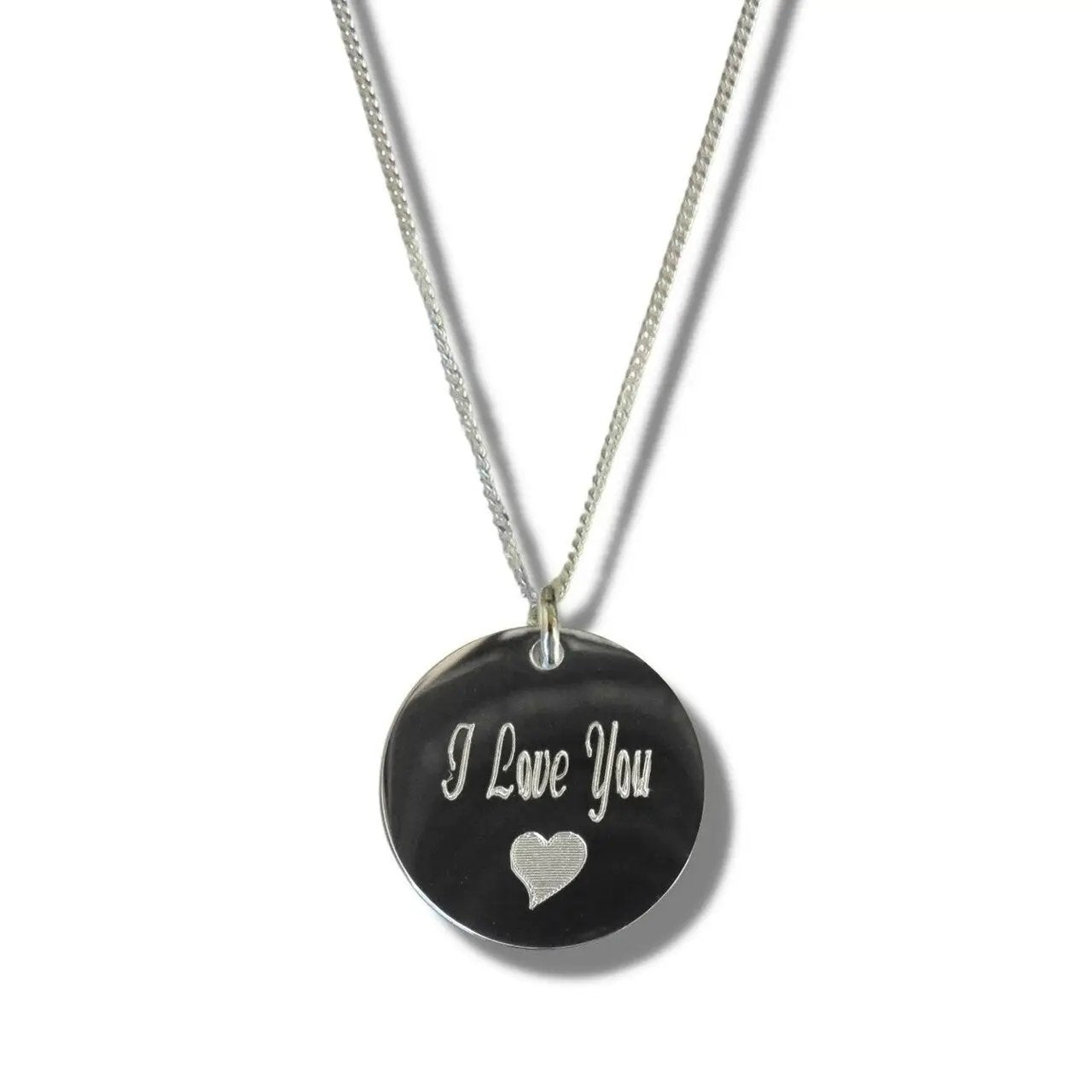 I Love You Disc Necklace & Heart Symbol by Aye Do Gifts