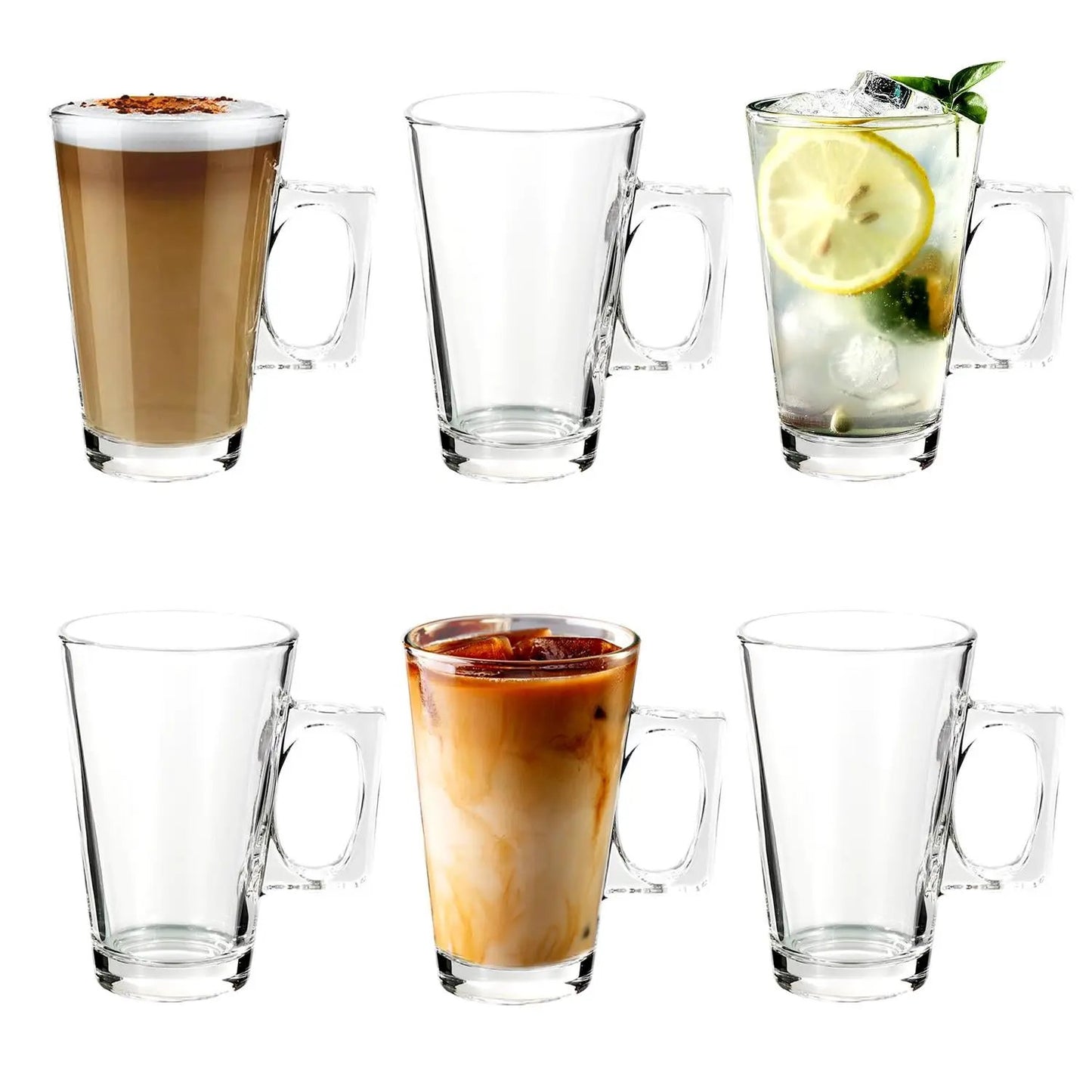 Vinsani Latte Glasses 6pcs 0006556 by Vinsani