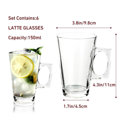 Vinsani Latte Glasses 6pcs 0006556 by Vinsani