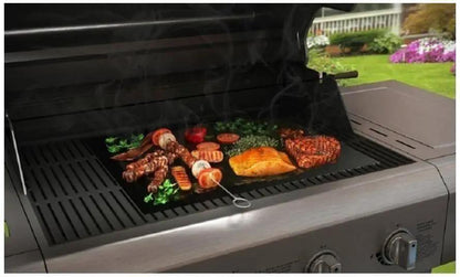Vinsani Non-Stick BBQ Grill Mat (40 x 33 cm) – Universal Barbeque Baking Oven Liners Reusable and Dishwasher Safe Indoor Outdoor BBQ Cooking Mats for Charcoal Electric Gas Grill Kitchen Ovens – Black by Vinsani