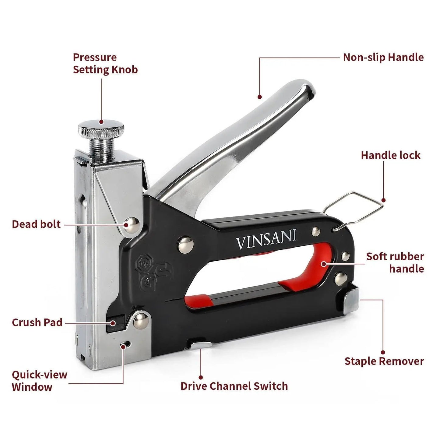 VINSANI HEAVY DUTY STAPLE GUN 0008253 by Vinsani