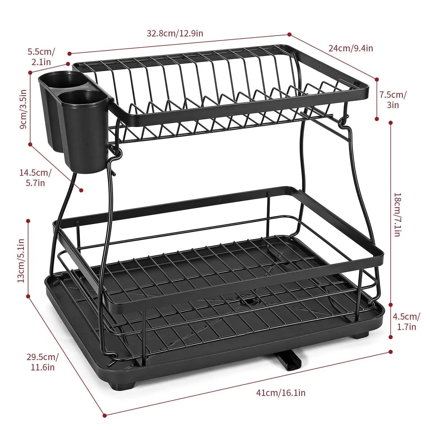 VINSANI BLACK DISH RACK 1010248 by Vinsani