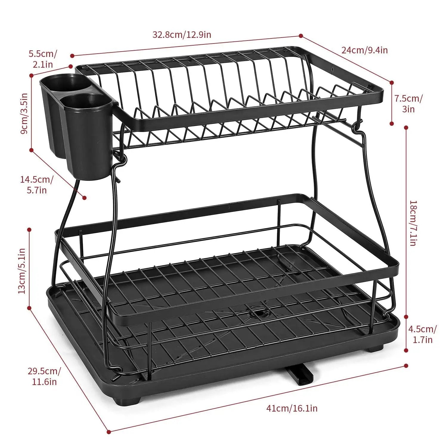 VINSANI BLACK DISH RACK 1010248 by Vinsani