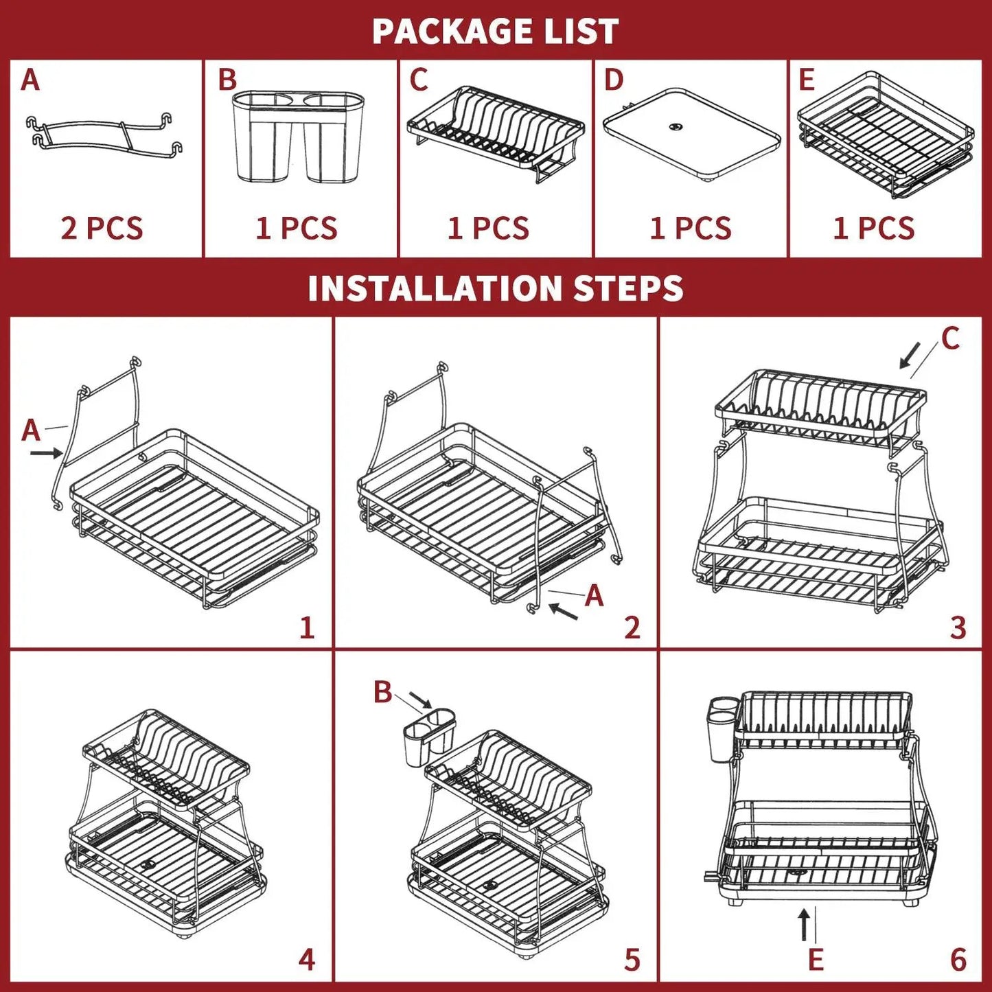 VINSANI BLACK DISH RACK 1010248 by Vinsani
