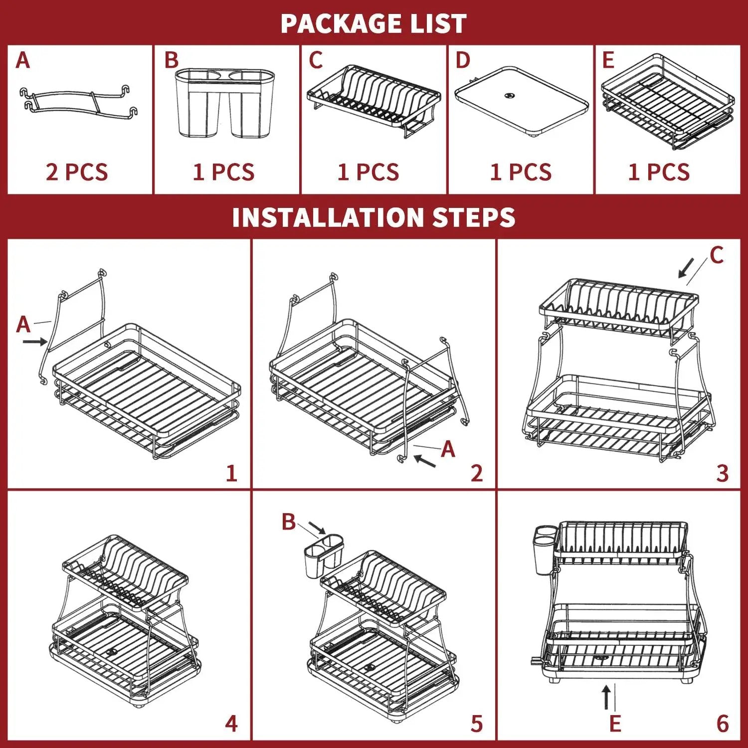 VINSANI BLACK DISH RACK 1010248 by Vinsani