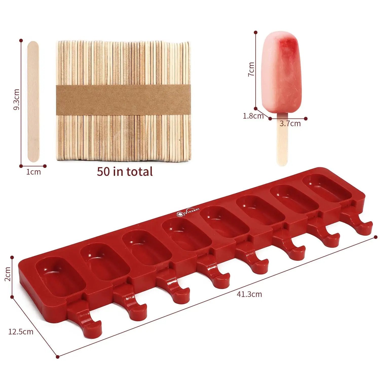 VINSANI 8 CAVITY ICE LOLLY MAKER 0000366 by Vinsani