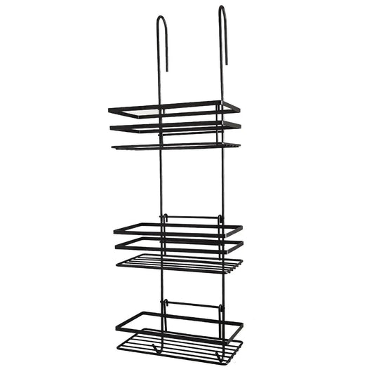 3 Tier Non Rust Hanging Shower Caddy Bathroom Organiser in Black by House Of Home