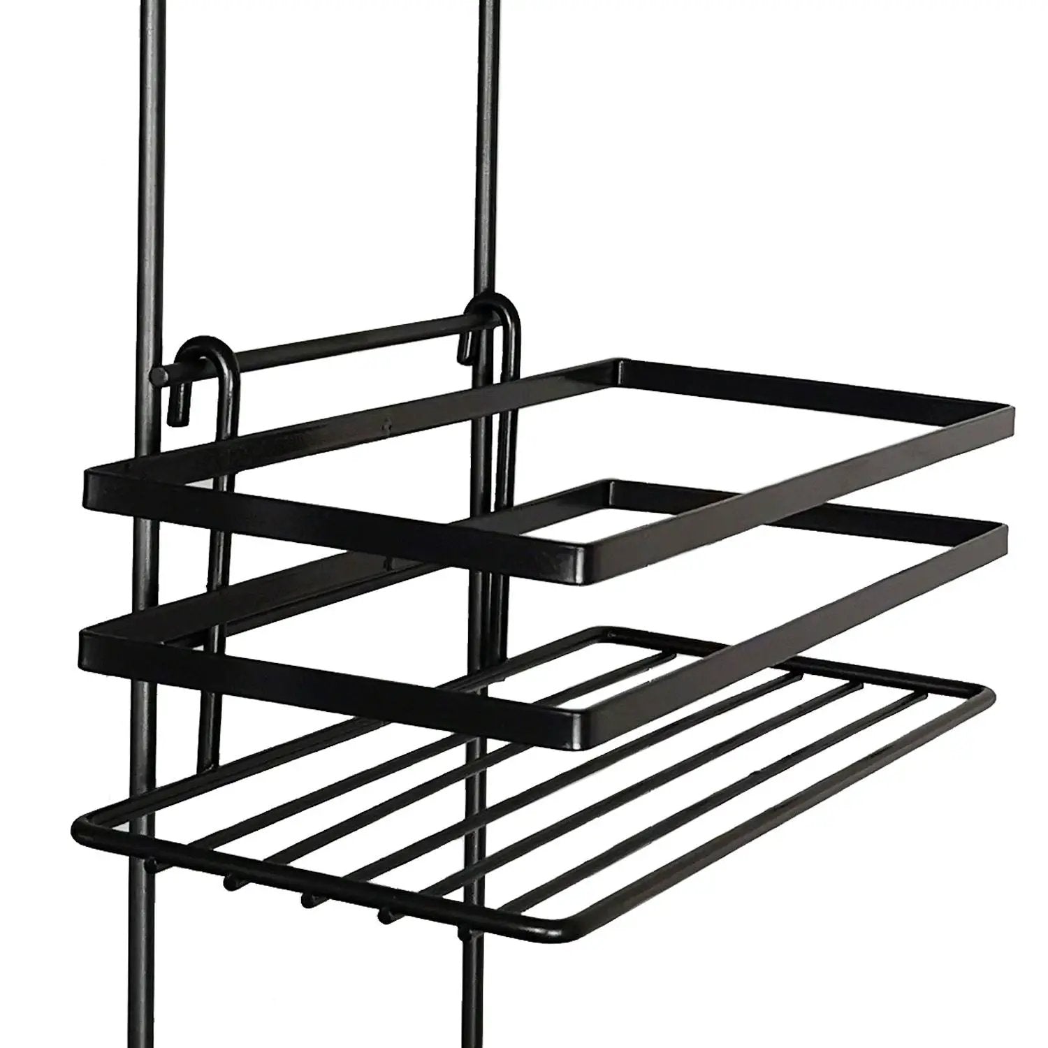3 Tier Non Rust Hanging Shower Caddy Bathroom Organiser in Black by House Of Home