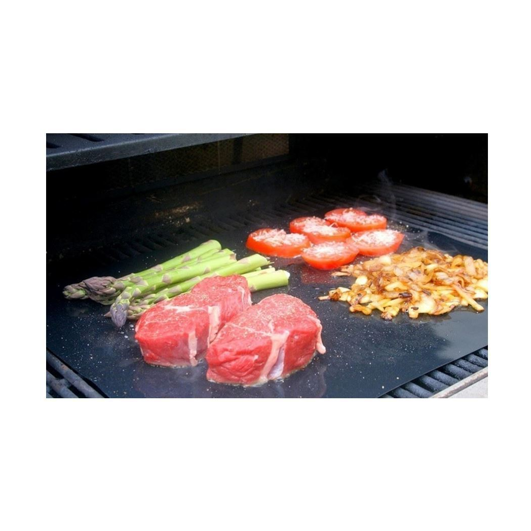 Vinsani Non-Stick BBQ Grill Mat (40 x 33 cm) – Universal Barbeque Baking Oven Liners Reusable and Dishwasher Safe Indoor Outdoor BBQ Cooking Mats for Charcoal Electric Gas Grill Kitchen Ovens – Black by Vinsani