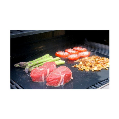 Vinsani Non-Stick BBQ Grill Mat (40 x 33 cm) – Universal Barbeque Baking Oven Liners Reusable and Dishwasher Safe Indoor Outdoor BBQ Cooking Mats for Charcoal Electric Gas Grill Kitchen Ovens – Black by Vinsani