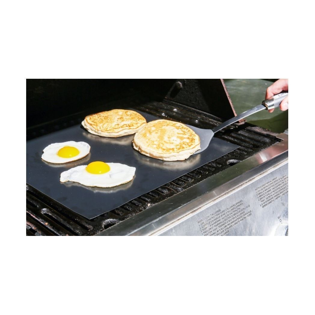 Vinsani Non-Stick BBQ Grill Mat (40 x 33 cm) – Universal Barbeque Baking Oven Liners Reusable and Dishwasher Safe Indoor Outdoor BBQ Cooking Mats for Charcoal Electric Gas Grill Kitchen Ovens – Black by Vinsani