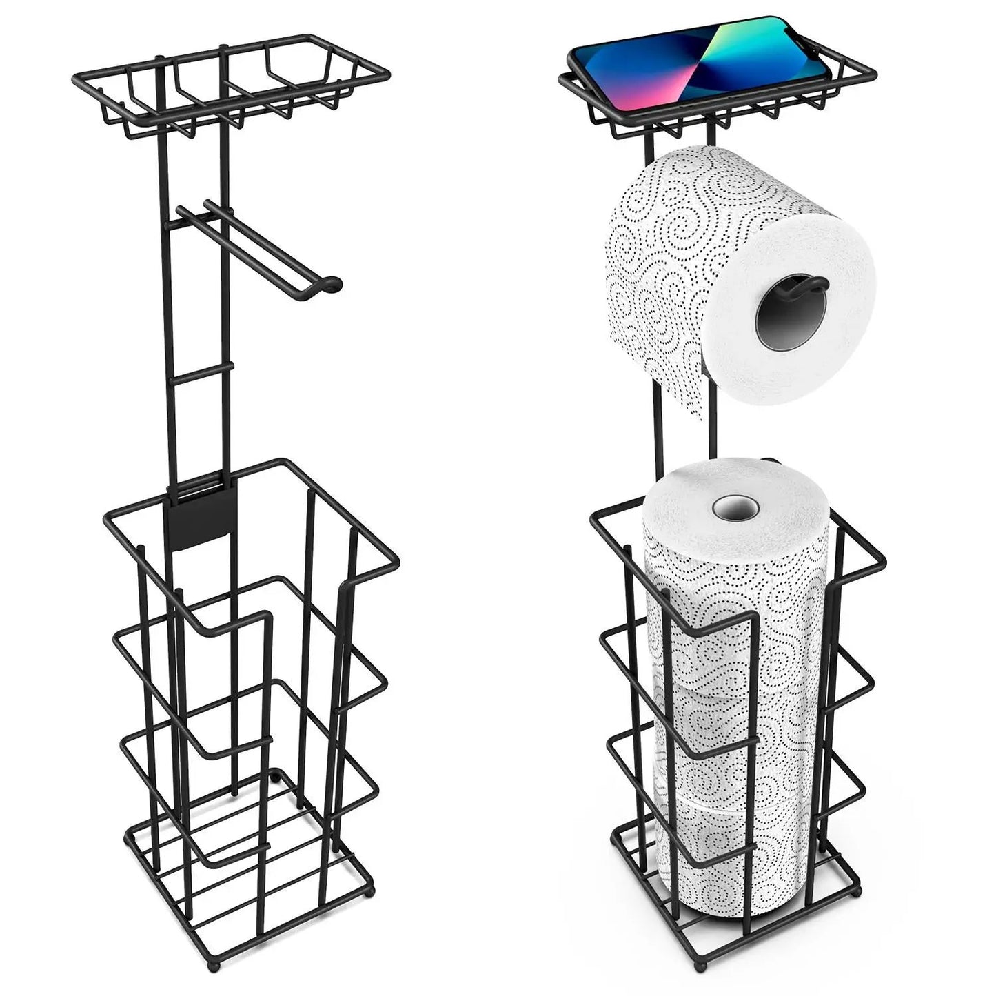 Vinsani Metal Toilet Roll Holder & Storage by VInsani