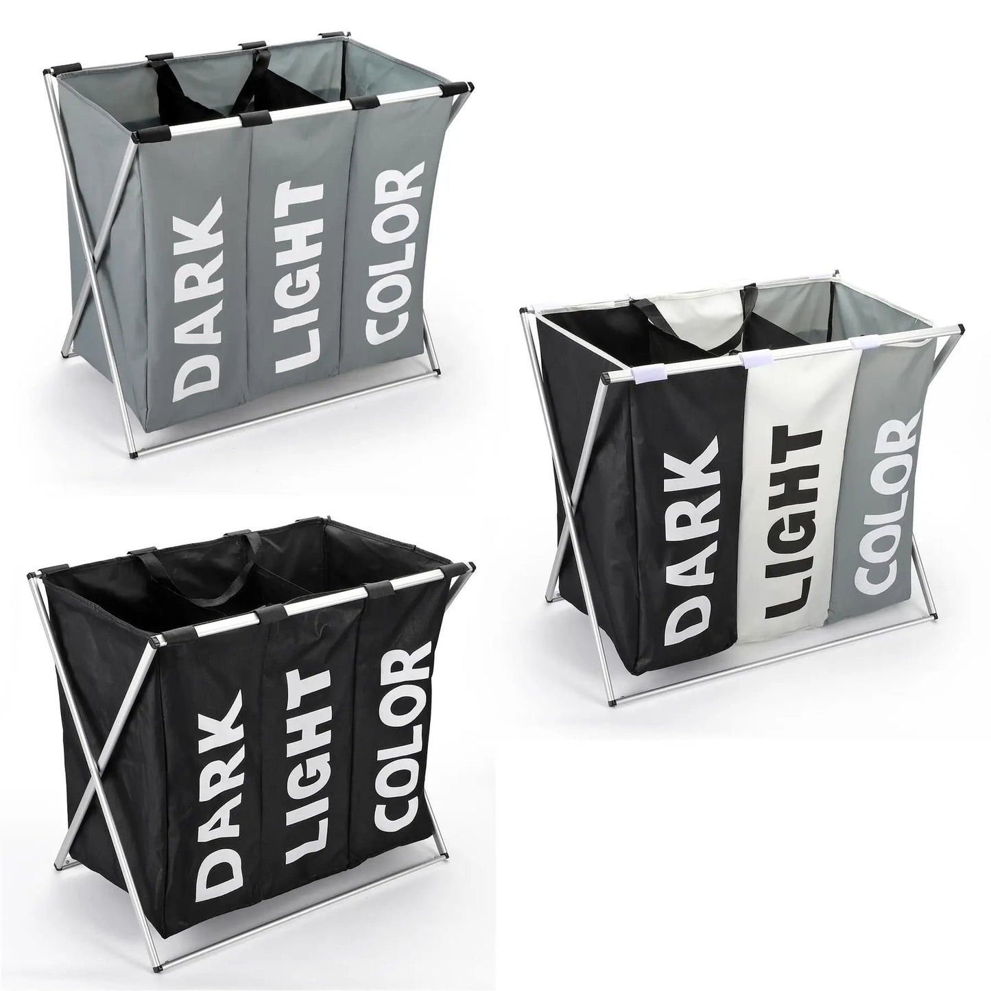 VINSANI X-SHAPE 3 SECTION LAUNDRY SORTER by Vinsani