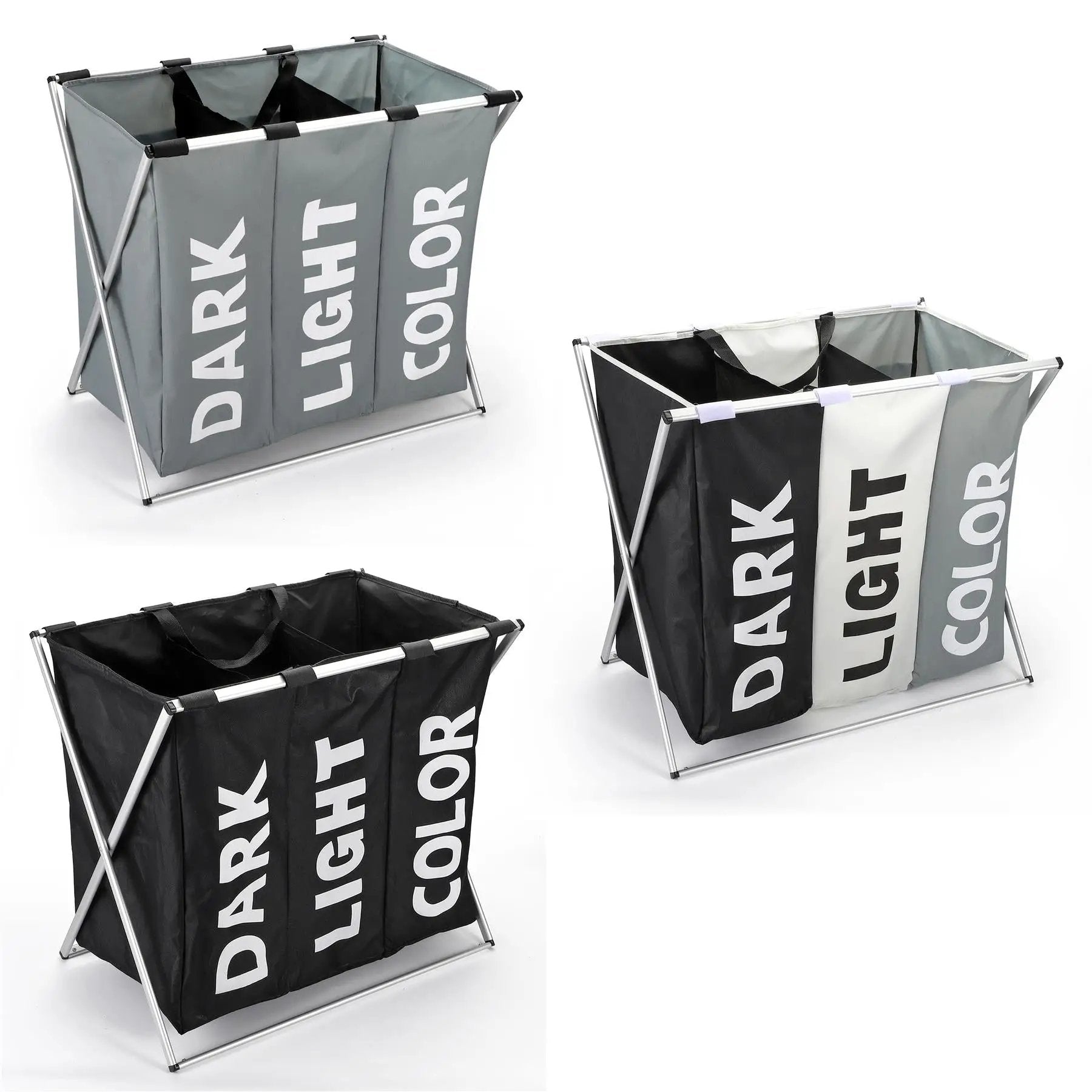 VINSANI X-SHAPE 3 SECTION LAUNDRY SORTER by Vinsani