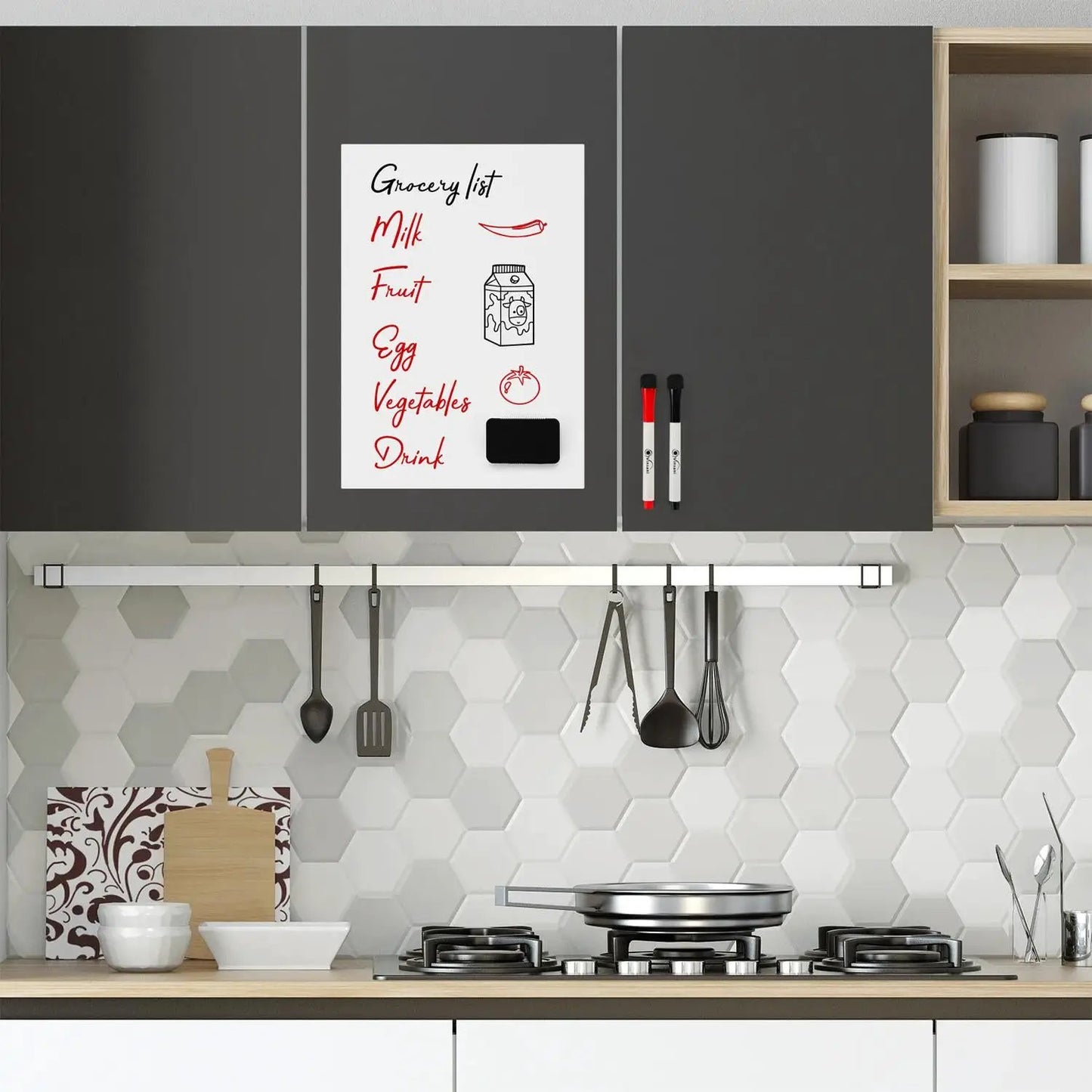 Vinsani A3 Whiteboard w/ 2 Markers and Eraser 0000140 by Vinsani